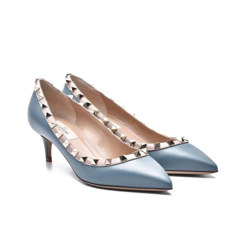 Valentino VLTN GARAVANI Slim Heel High Heels Women's Blue-1