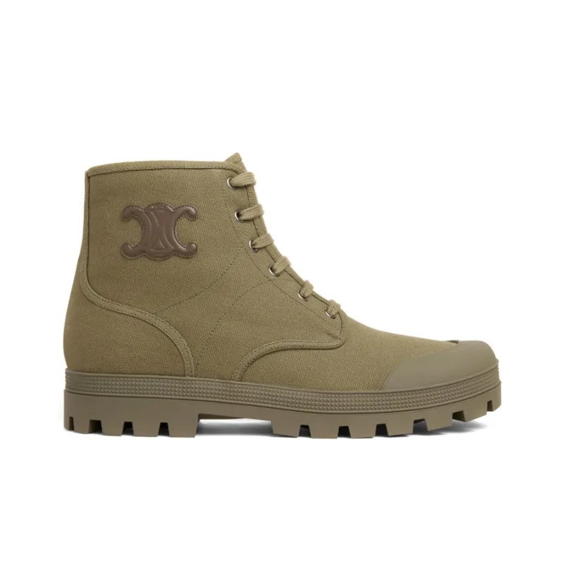 CELINE Short Mid Calf Martin Boot Men's Army Green-1
