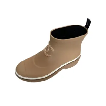 CHANEL Rain Boots Women's Brown
