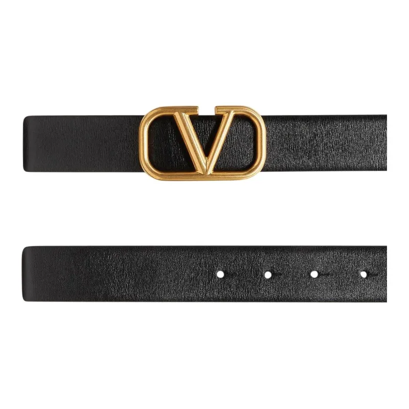 Valentino Cow Leather Belts Women's Black Width  3cm-2