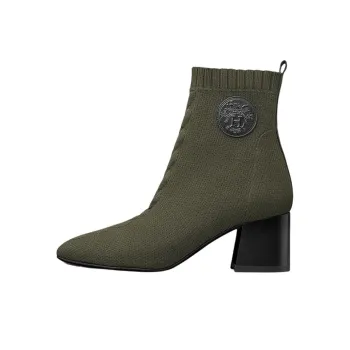 HERMES Volver Ankle Boots 6cm Women's Green