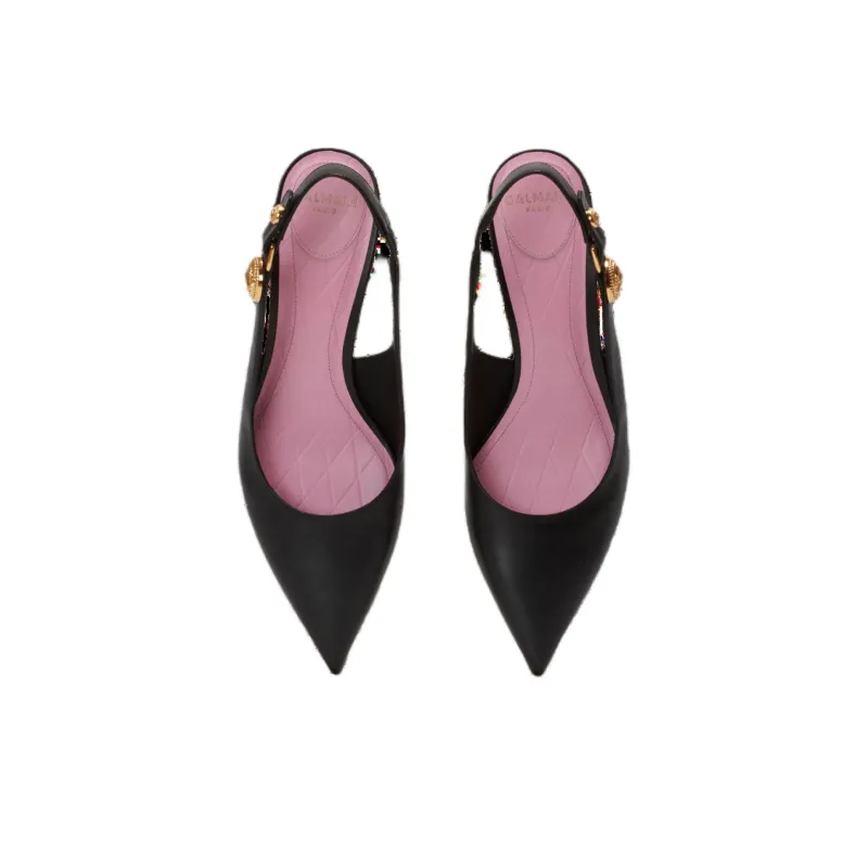 BALMAIN Eva 50mm Leather Slingback Pumps-4