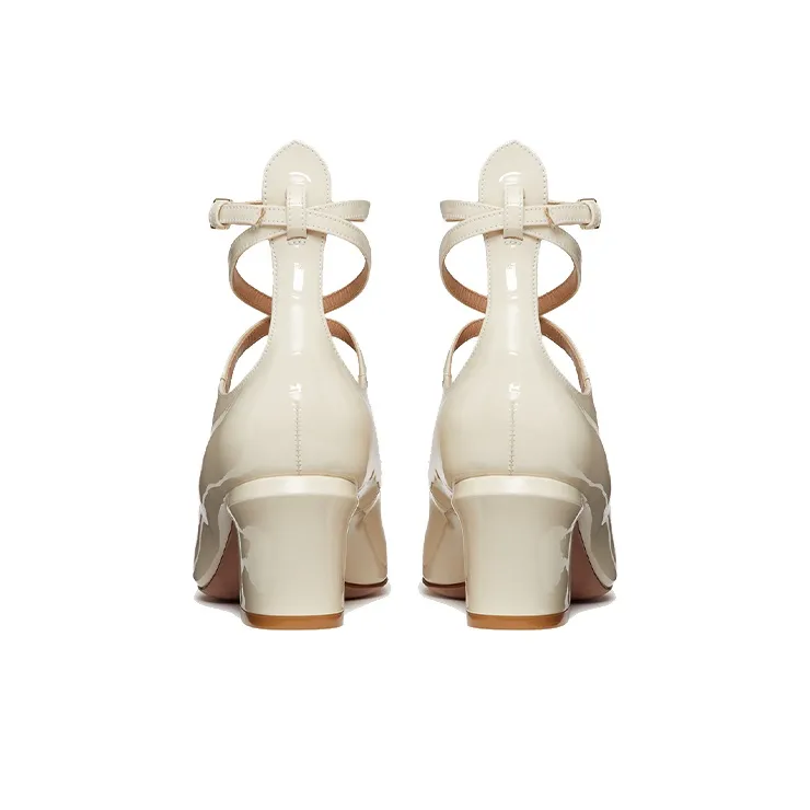 Valentino Tan-Go VLogo Plaque Block Heel Pumps-4