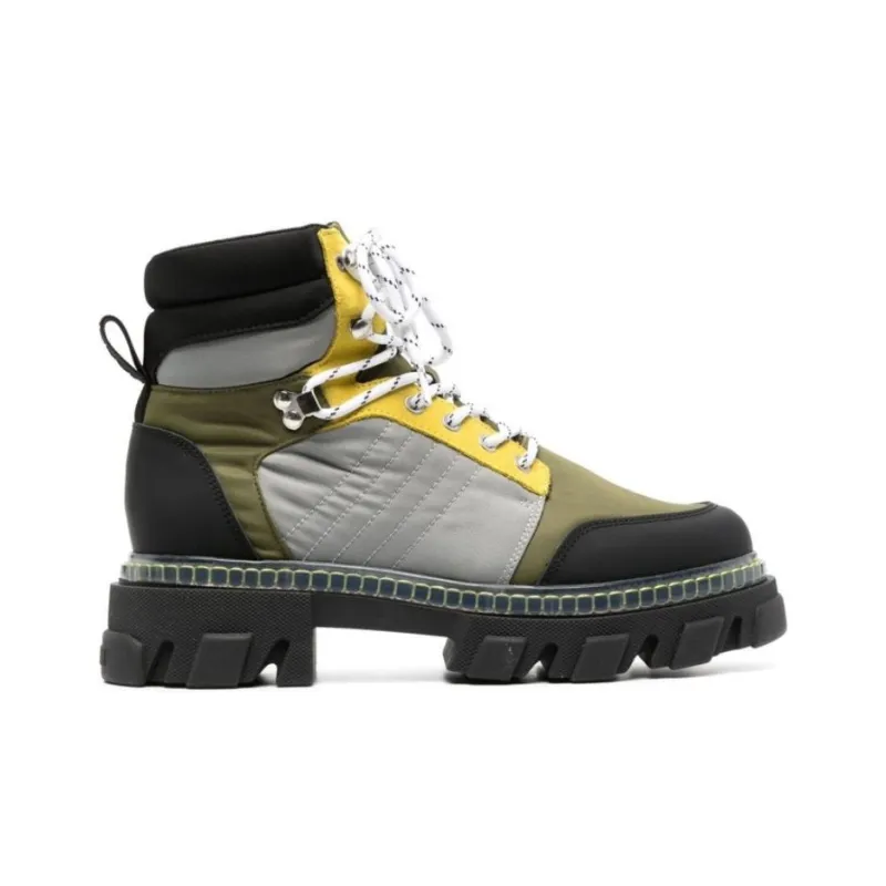 GANNI Ankle Boots Women's Gray Black Yellow-1