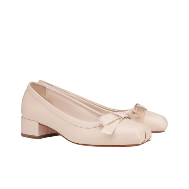 CL Chunky Heel High Heels 3cm Women's Pink-3