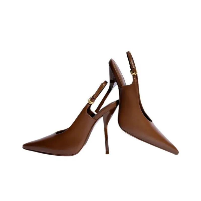 ALTUZARRA x Larroude Slim Heel High Heels 10.5cm Women's Brown-4