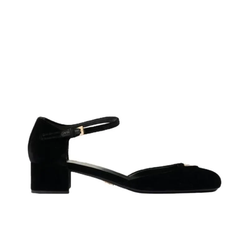 PRADA Chunky Heel High Heels 3.5cm Women's Black-1