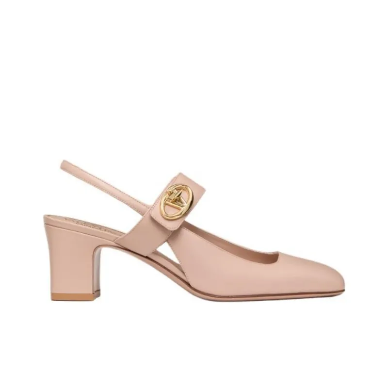Valentino VLogo Signature Square Toe Slingback Pumps-1