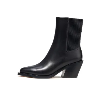 COACH 75mm Pointed toe Leather Ankle Boots