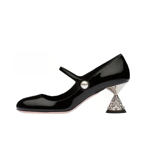MIU MIU Irregular Heel High Heels 6.5cm Women's Black