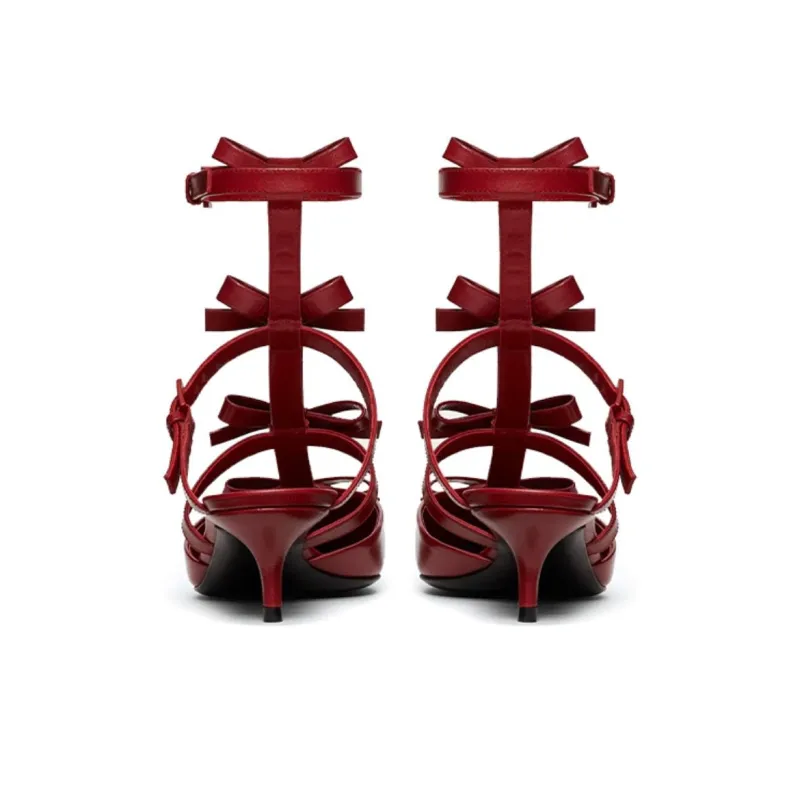 Valentino High Heels Women's Red-4