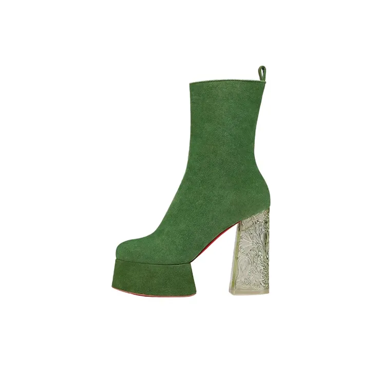 CL LUBOTING Ankle Boots Women's Green-0