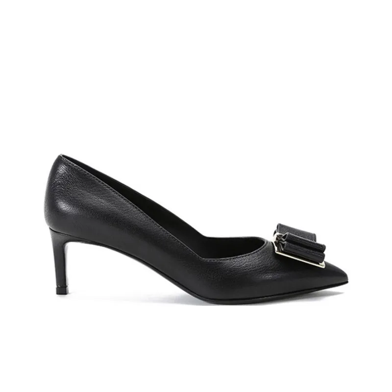 FERRAGAMO Slim Heel High Heels 5.5cm Women's Black-1