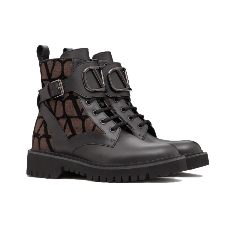 Valentino Toile Iconographe Round Toe Ankle Boots Women's-2