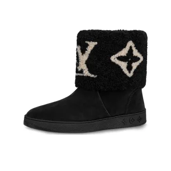 LOUIS VUITTON Snowdrop Warm Slip Resistant Snow Boots Women's Black