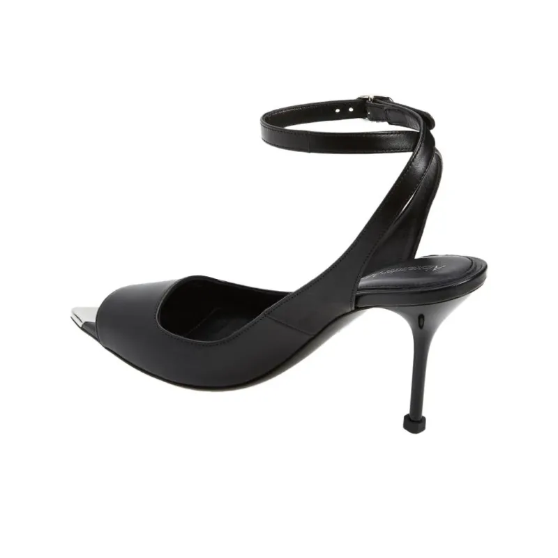 Alexander McQueen Punk Ankle Strap Pointed-Toe Sandals Women's-3