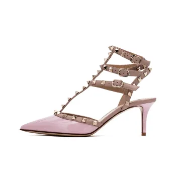Valentino Rockstud Garavani Slim Heel High Heels 7cm Women's Pink