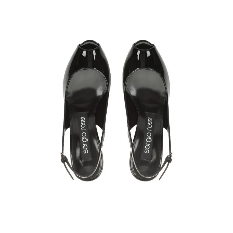 SERGIO ROSSI Godiva Slim Heel High Heels 7.cm Black-3