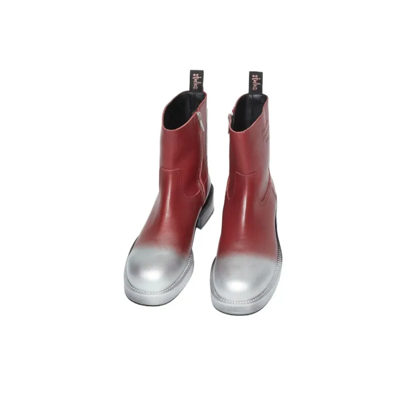 Acne Studios Ankle Boots 4.5cm Men's Burgundy-2