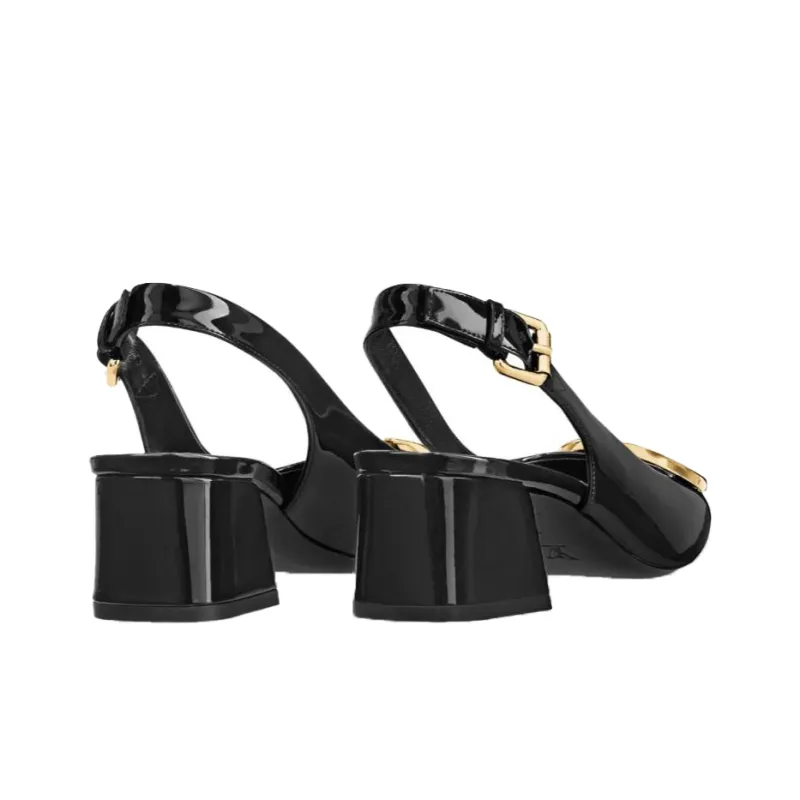 LOUIS VUITTON Madeleine Chunky Heel High Heels Women's Black-4