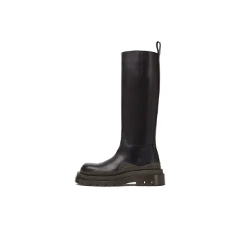 Bottega Veneta Tire Chelsea BV Knee high Boots Women's Black Brown