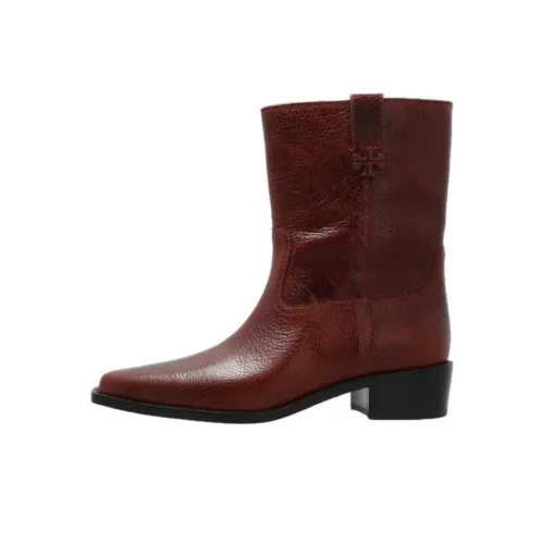 TORY BURCH Ankle Boots 4cm Women's Red Brown