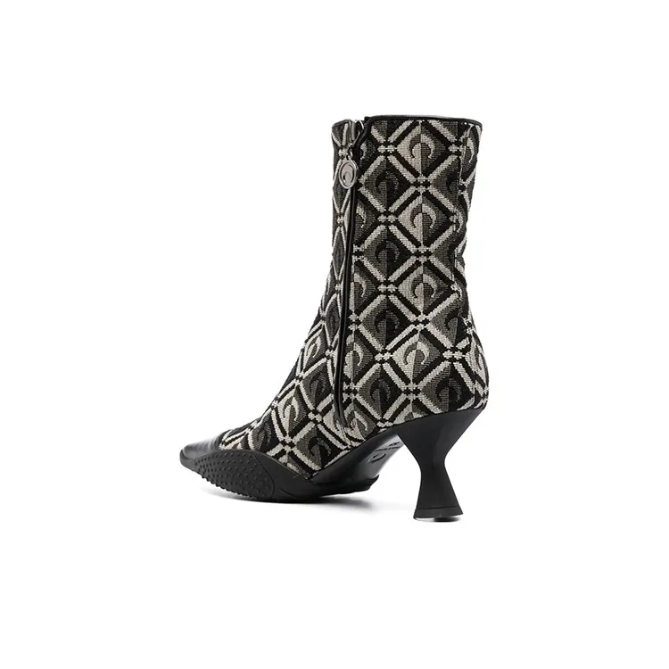 Marine Serre Pointed Toe Monogram Boots Women's-4