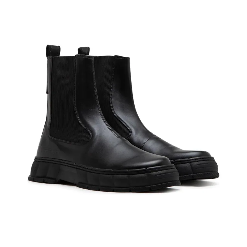 VIRÓN Short Chelsea Boots 4cm Unisex Black-2