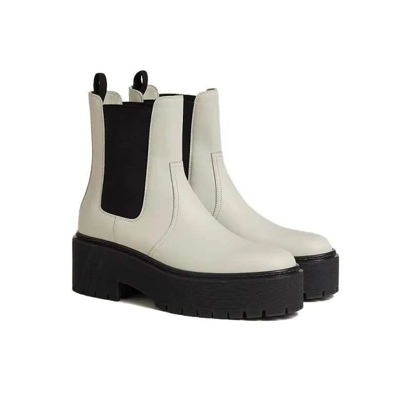 HERMES Harrow Short Chelsea Boots Women's Beige-2