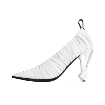 LOUIS VUITTON Slim Heel High Heels 9.5cm Women's White