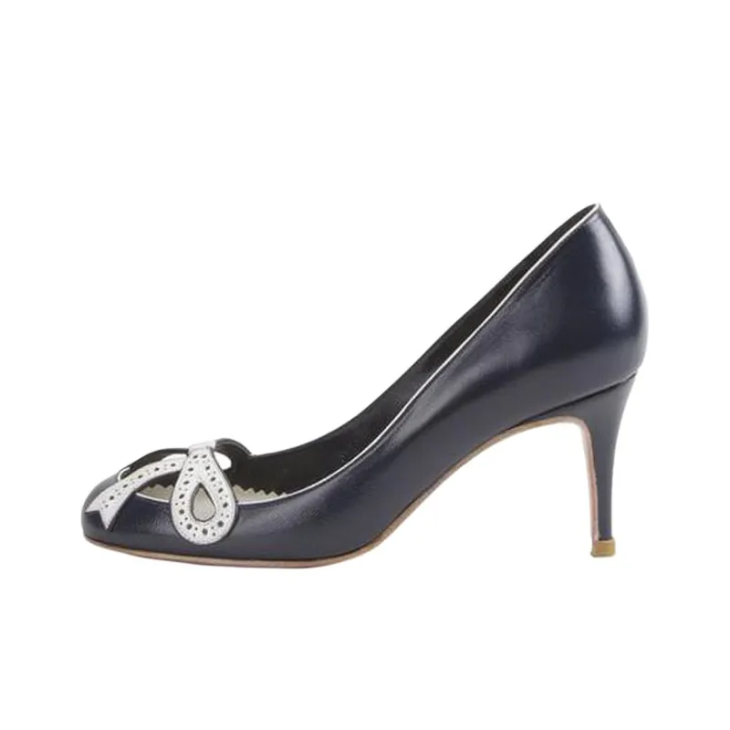 Sarah Chofakian Audrey Slim Heel High Heels 5.5cm Women's Dark Blue-0