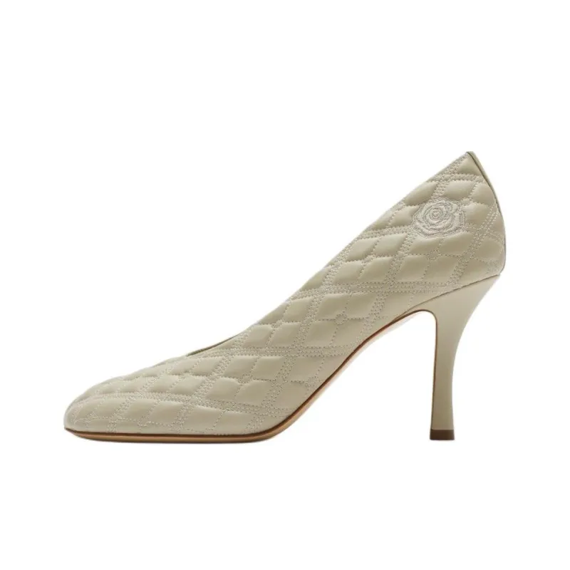 Burberry Baby Slim Heel High Heels 8.5cm Women's Beige-0