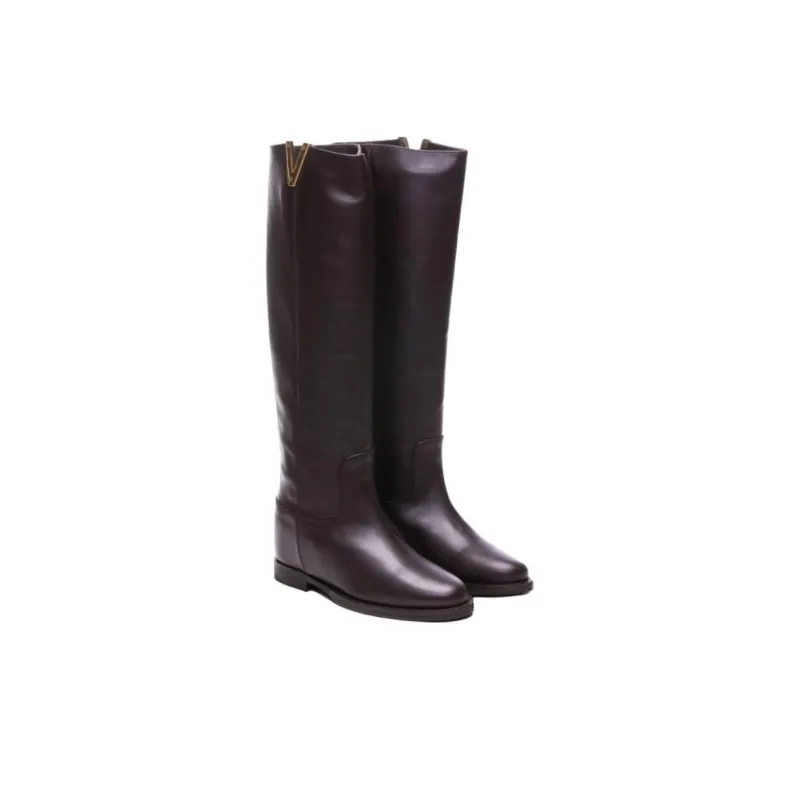 Via Roma 15 Testa Di Moro Knee high Boots Women's Brown-1