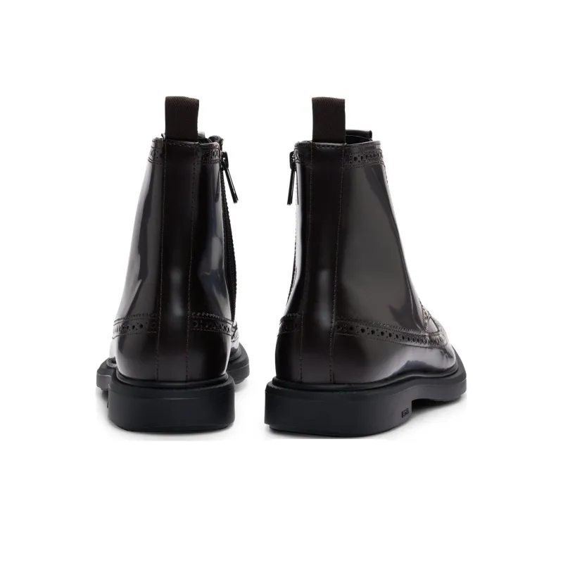 HUGO BOSS Ankle Boots Men's Deep Red-2