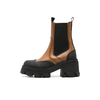 GANNI Platform Leather Chelsea Boots