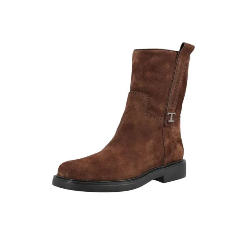 TOD'S T Plaque Round Toe Ankle Boots Women's-2