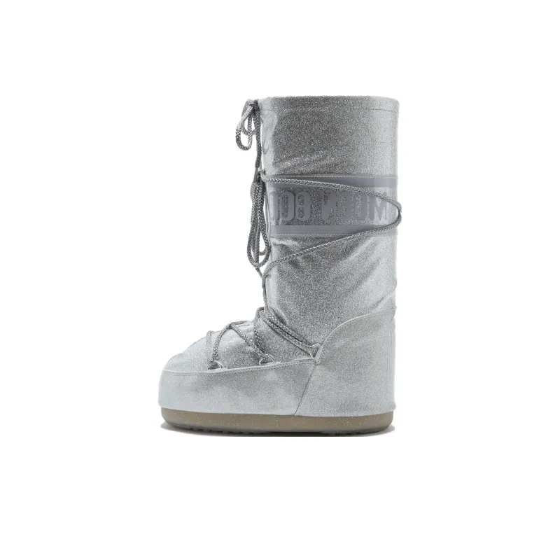 Moon Boot Icon Glitter Boot Silver-0