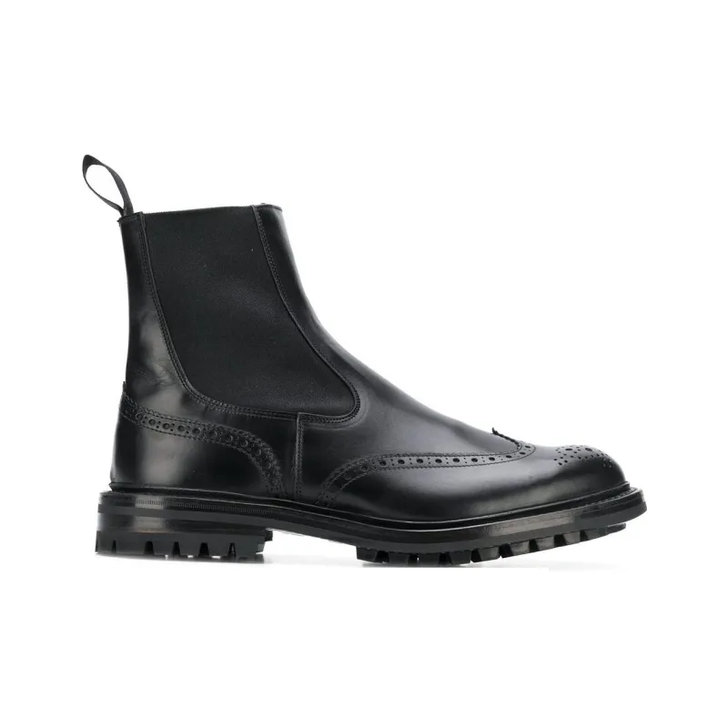 Tricker's Short Chelsea Boots Men's Black-1