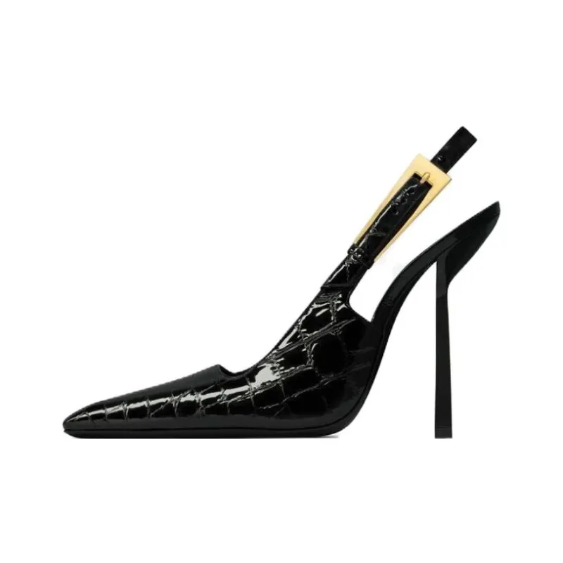 SAINT LAURENT Slim Heel High Heels 11.5cm Women's Black-0