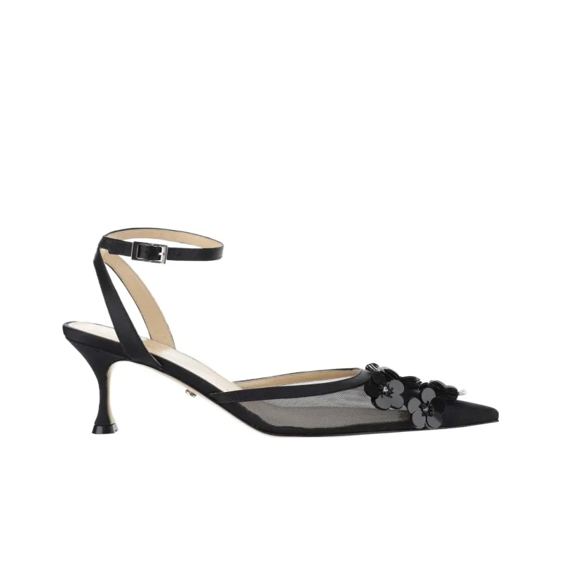 MACH & MACH Sequin Flower 65mm Sandal-1