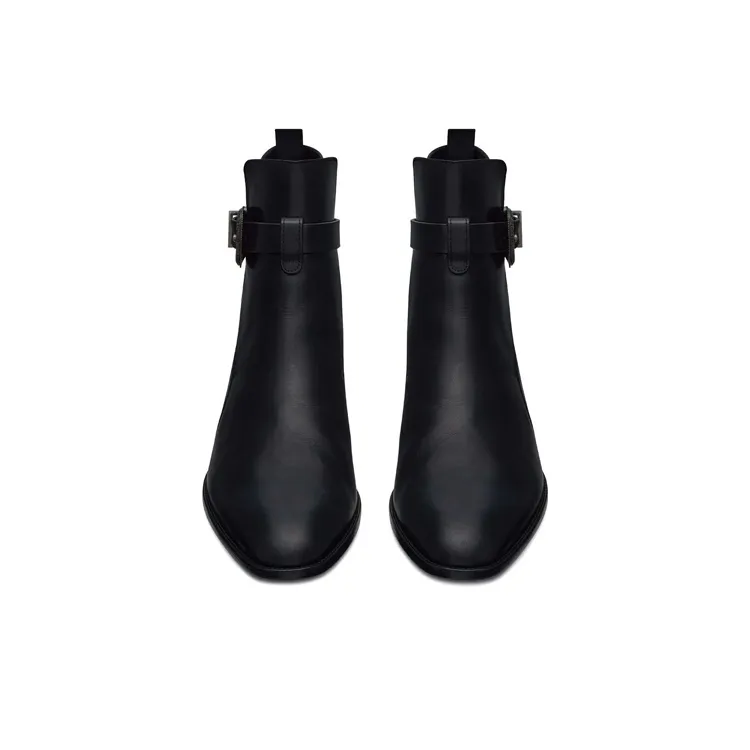 SAINT LAURENT Ankle Boots 4cm Men's Black-3