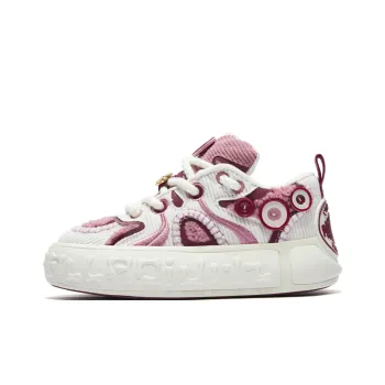 Palladium Button Shoes Wear Resistant Slip Resistant Low Top Skateboard Shoes Unisex Strawberry Purple