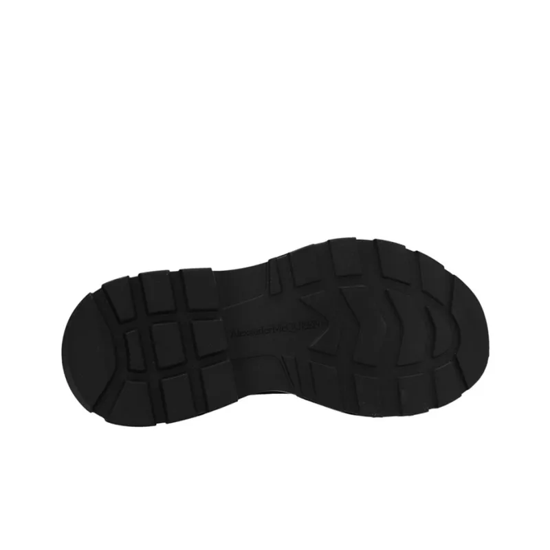 Alexander McQueen Tread Slick Canvas High Top Sneakers 'Black White'-4