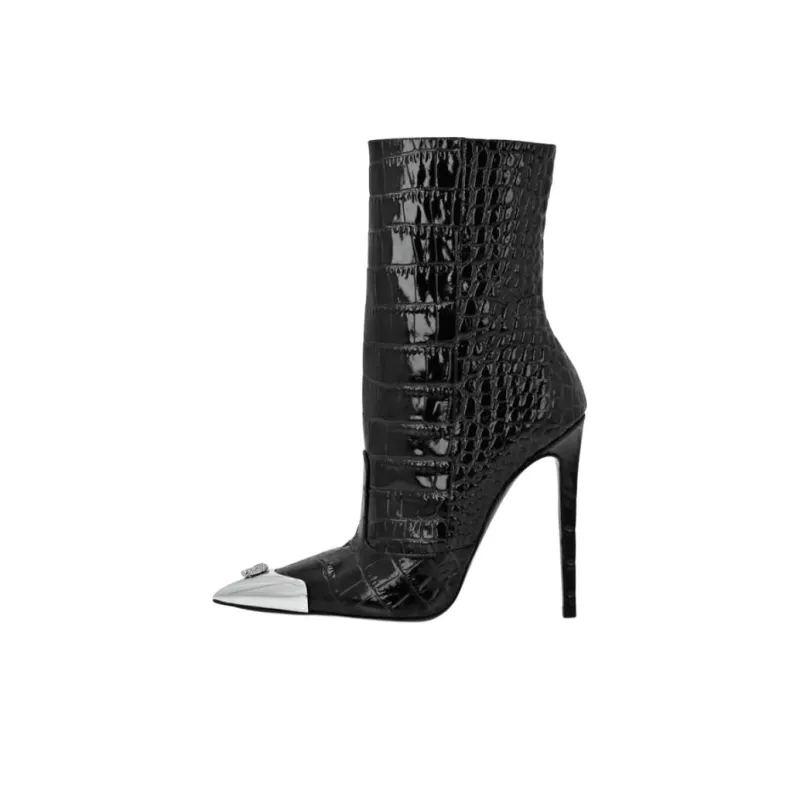 PHILIPP PLEIN Ankle Boots 12cm Women's Black-0