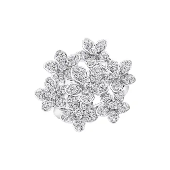 Graff White Gold White Diamond Rings Unisex Silver