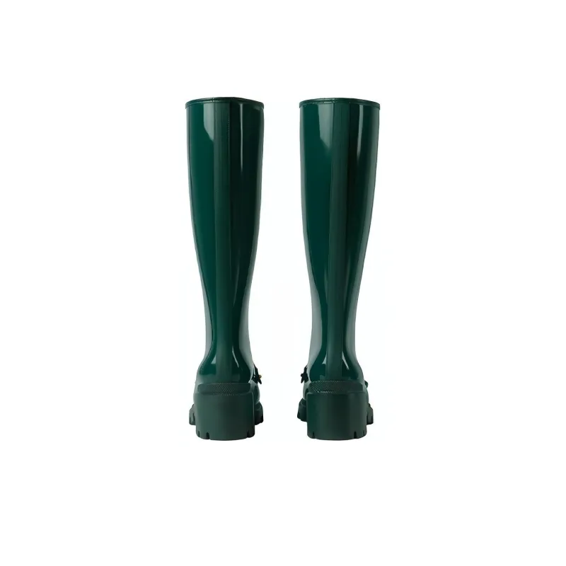 GUCCI Horsebit Knee high Boots Women's Green-3