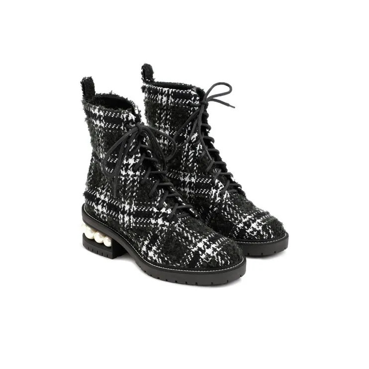 NICHOLAS KIRKWOOD Casati Ankle Boots Medium Heel Women's Black White-1