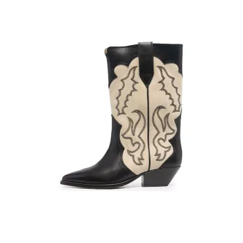 ISABEL MARANT 40mm Two-tone Leather Western Boots