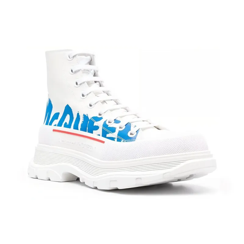 Alexander McQueen Ankle Length Platform Shoes Men's White-1