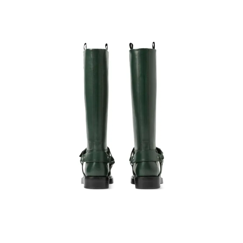 Burberry Saddle Knee-high Leather Boots Women's-3